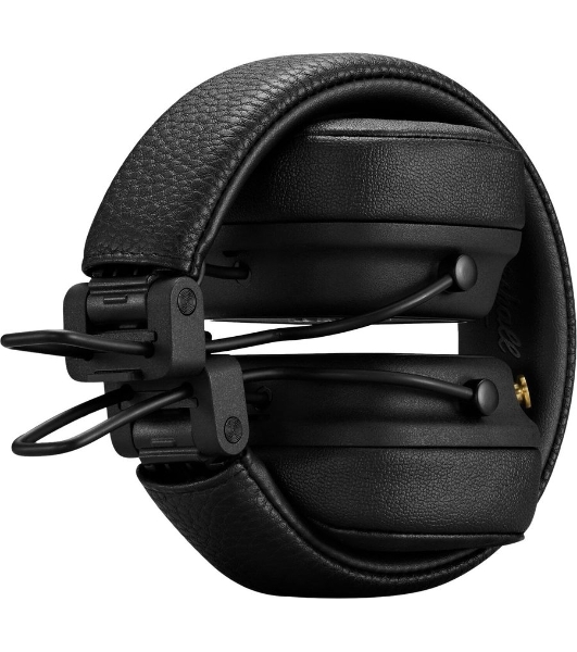 Беспроводные/проводные наушники Marshall Major IV черный, накладные, Bluetooth + проводной, беспроводная зарядка, до 80 ч