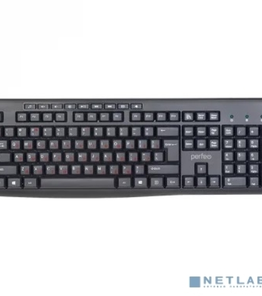 Клавиатура проводная Perfeo PUSH Multimedia, USB, черная