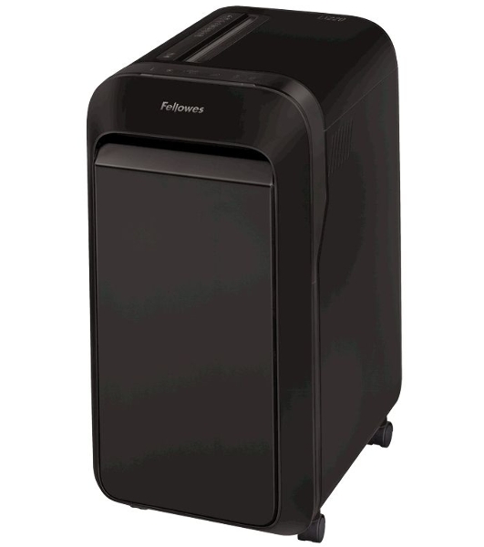 Шредер Fellowes PowerShred LX220 черный (секр.P-4)/перекрестный/20лист./30лтр./скрепки/скобы/пл.карты
