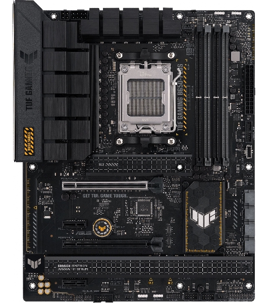 Материнская плата ASUS TUF GAMING B650-PLUS, AM5, AMD B650, 4xDDR5, 4xSATA, 3xM.2, 1xPCI-E 4.0 x16, 1xPCI-E 4.0 x4, 2xPCI-E x1, 1xHDMI, 1xDP, 1x 2.5Gb LAN, 2xUSB-A 3.2 Gen 2, 1xUSB-A 3.2 Gen 2x2, 1xUSB-C 3.2 Gen 2, 5x3.5 мм, 7.1, ATX