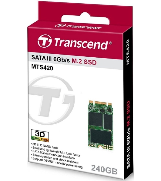Накопитель SSD 240GB Transcend MTS420, 3D NAND, M.2[R/W - 560/500 MB/s]