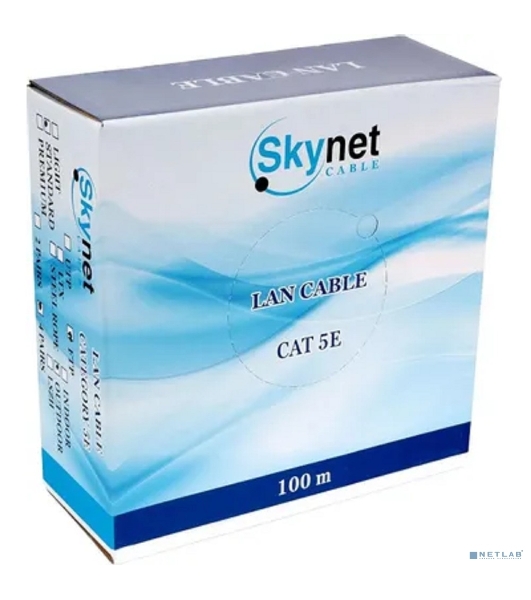 Кабель SkyNet Standart FTP outdoor 4x2x0,48, медный, FLUKE TEST, кат.5e, однож., 100 м, box, черный