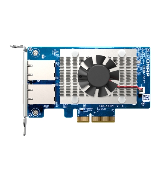 Сетевая карта QNAP QXG-10G2T Dual-port BASET 10GbE network expansion card; low-profile form factor; PCIe Gen3 x4