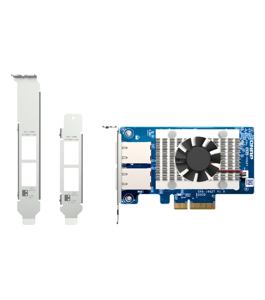 Сетевая карта QNAP QXG-10G2T Dual-port BASET 10GbE network expansion card; low-profile form factor; PCIe Gen3 x4
