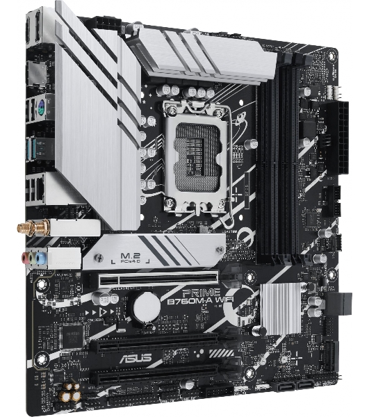 Материнская плата ASUS PRIME B760M-A WIFI, LGA 1700, Intel B760, 4xDDR5, 4xSATA, 2xM.2, 1xPCIe 4.0 x16, 1xPCIe 4.0 x4, 1xPCIe 4.0 x1, 2xHDMI, 1xDP, 1x 2.5Gb LAN, 2xUSB-A 3.2 Gen 2, 4xUSB-A 2.0, 3x3.5 мм, 7.1, mATX