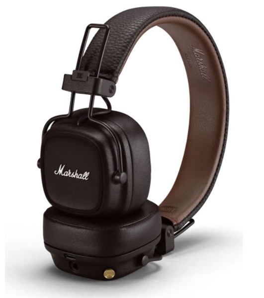 Беспроводные/проводные наушники Marshall Major IV коричневый, накладные, Bluetooth + проводной, беспроводная зарядка, до 80 ч