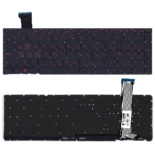 Клавиатура для ноутбука Asus ROG GL552VW черная с красной подсветкой