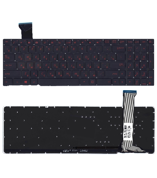 Клавиатура для ноутбука Asus ROG GL552VW черная с красной подсветкой