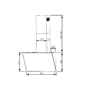 Вытяжка наклонная Centek CT-1829-60 черный, 60 см, 1000 куб. м/ч, 55 дБ