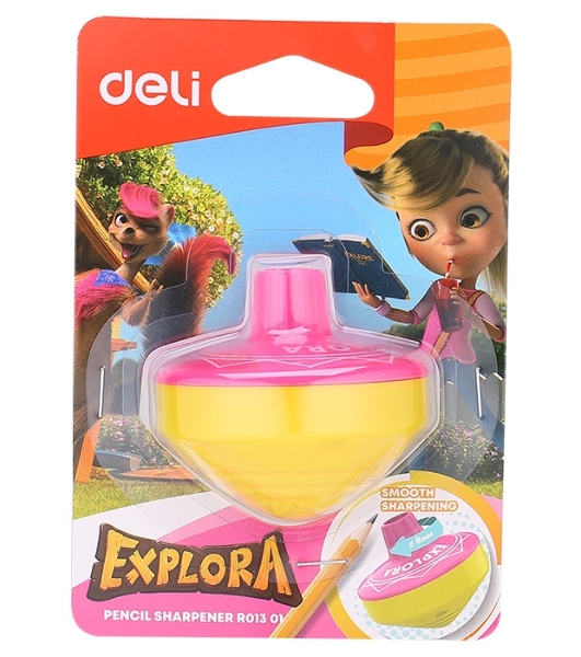 Точилка для карандашей ручная Deli Gyro ER01301 Explora, 1 отверстие, пластик, ассорти блистер