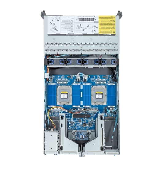 Серверная платформа Gigabyte Server Platform R283-Z91 Rev.3x/2U/2xAMD (9004/9005)/2xHS/24xDIMM/12xLFF SAS/SATA + 2xSFF SAS/SATA + 3xM.2 PCIe Gen3/2xGbE/2xOCP 3.0/6xFHHL/2x1600W/Rails