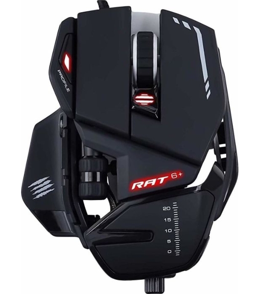 Мышь проводная Mad Catz R.A.T. 6+ черный, 12000 dpi, USB, кнопки - 11