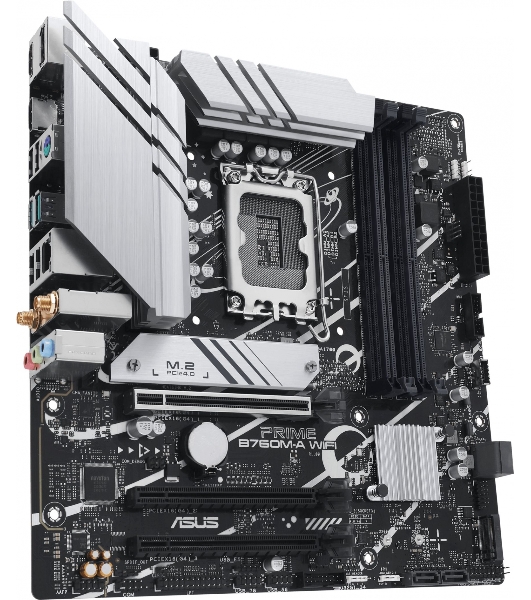 Материнская плата ASUS PRIME B760M-A WIFI, LGA 1700, Intel B760, 4xDDR5, 4xSATA, 2xM.2, 1xPCIe 4.0 x16, 1xPCIe 4.0 x4, 1xPCIe 4.0 x1, 2xHDMI, 1xDP, 1x 2.5Gb LAN, 2xUSB-A 3.2 Gen 2, 4xUSB-A 2.0, 3x3.5 мм, 7.1, mATX