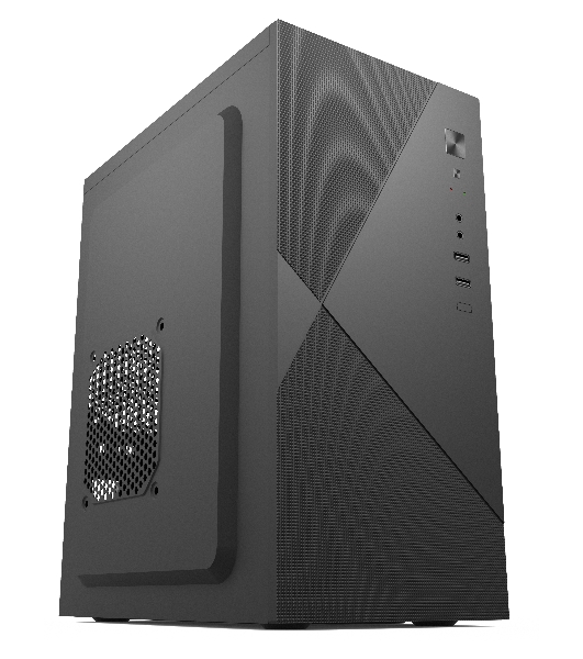 Компьютерный корпус с блоком питания 450Вт. Case Forza mATX, 450W, 2xUSB 2.0, Black, w/o FAN, 8 см fan PSU, power cord