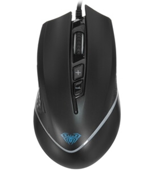 Мышь проводная AULA F805 черный, 6400 dpi, USB, кнопки - 7