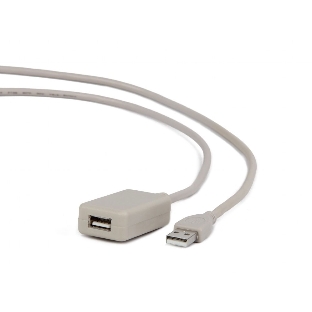 Кабель Gembird USB 2.0 удлинительный, активный 4.8м AM/AF, черный