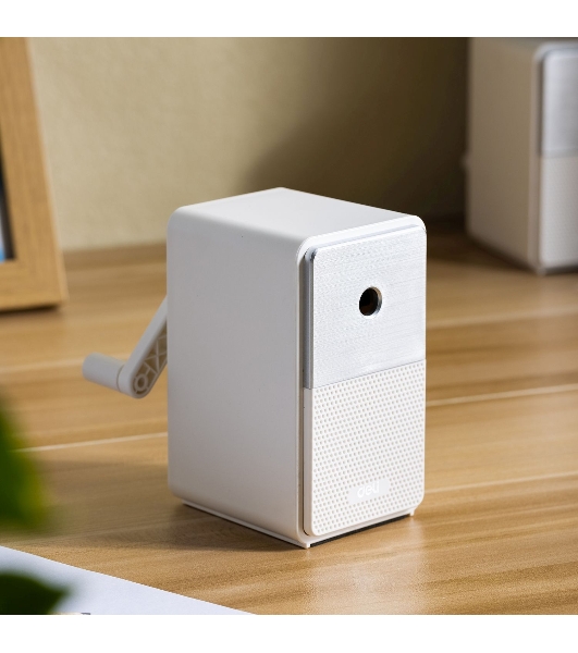 Точилка для карандашей механическая Deli 71160White, 1 отверстие, пластик, белый