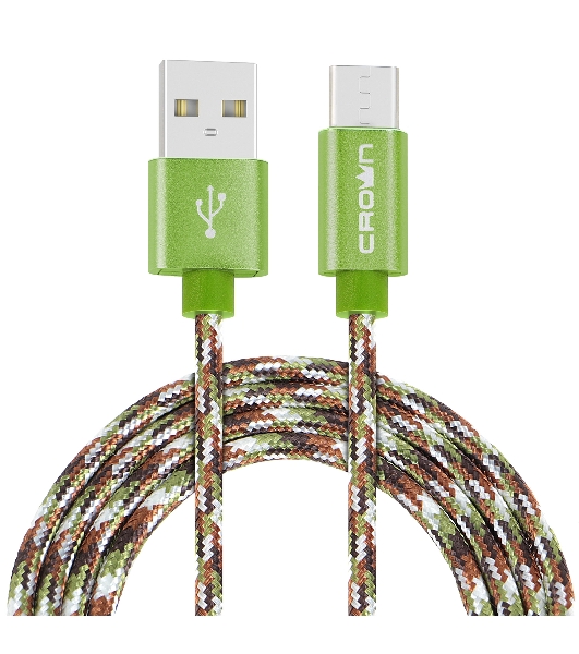Кабель Crown USB - USB Type-C CMCU-3092C military