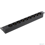 Блок розеток горизонтальный ExeGate ServerPro PDU-19H901 Al-9S-C14, 19', 1U, Алюминий, 9 Schuko, С14, черный, фото2