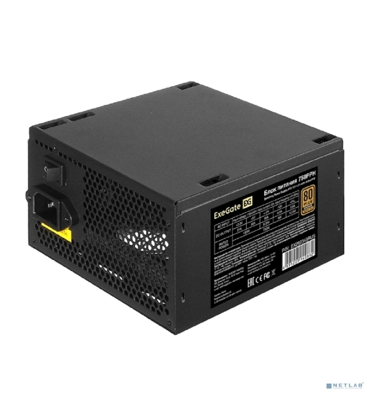 Блок питания ExeGate 750PPH-OEM (EX292343RUS-OEM), 750Вт, 80 PLUS Bronze, 120мм, черный