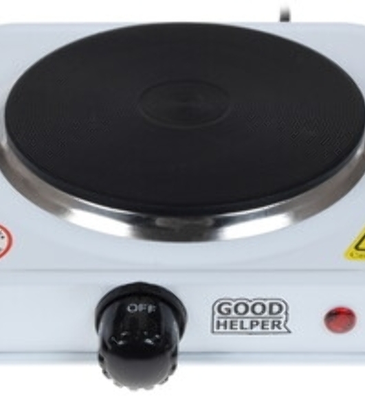 Плитка электрическая GOODHELPER ES-10P10, Вт 1000, блин- диаметр нарг. элемента 155 мм, 5- ступенчатый термостат