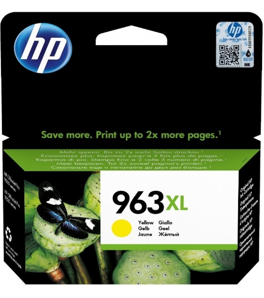Картридж струйный HP 963XL 3JA29AE желтый увеличенной емкости (1600 стр) для HP OfficeJet Pro 9010, 9013, 9020, 9023