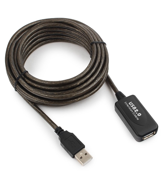 Кабель-удлинитель USB2.0 активный Gembird/Cablexpert UAE-01-5M, AM/AF, 5м
