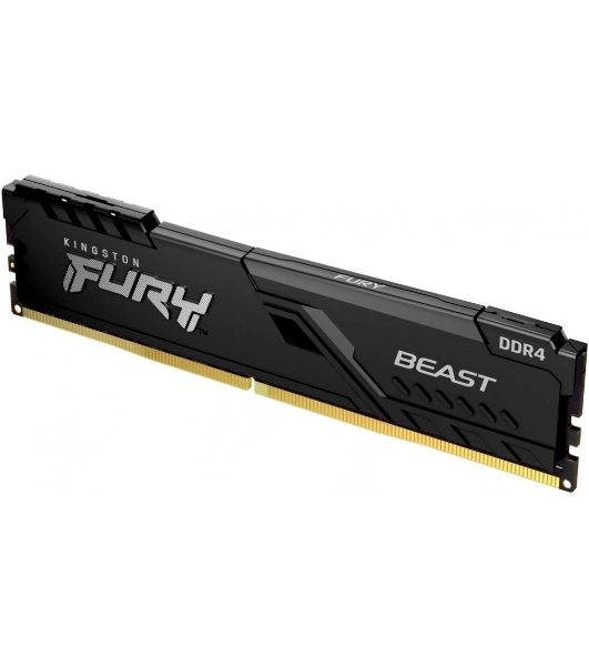 Оперативная память Kingston Fury Beast, 8GB (1x8GB), DDR4, 3200MHz, CL16, DIMM, с радиатором, черный