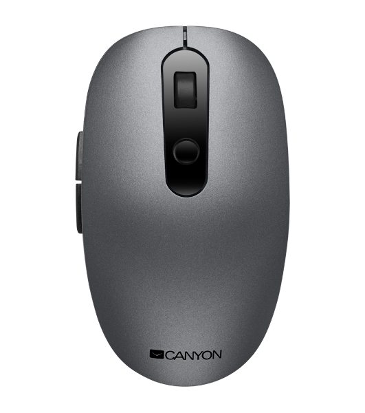 Мышь беспроводная Canyon MW-9 серый, 1600 dpi, радиоканал, Bluetooth, USB, кнопки - 6