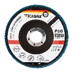 Круг лепестковый торцевой Kranz циркониевый, P60, 125х22,2мм INOX, фото 1