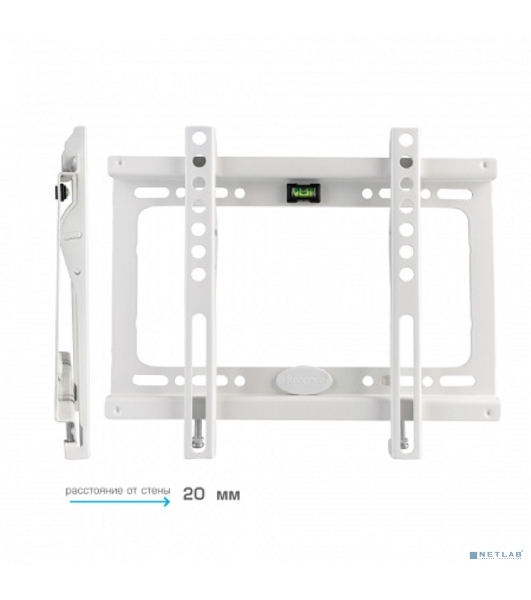 Кронштейн Kromax IDEAL-5 White, 15'-47', max 40 кг, настенный, VESA 200x200 мм, тонкий профиль