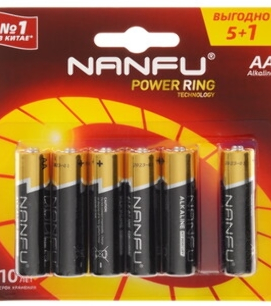 Батарейка щелочная AA Nanfu LR6 3B(3x1B) (3шт.)