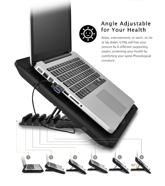 Подставка для ноутбука Deepcool U PAL 15.6' 390x280x28мм 26dB 1xUSB3.0 765g черный