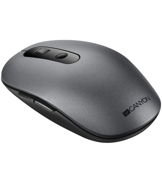 Мышь беспроводная Canyon MW-9 серый, 1600 dpi, радиоканал, Bluetooth, USB, кнопки - 6