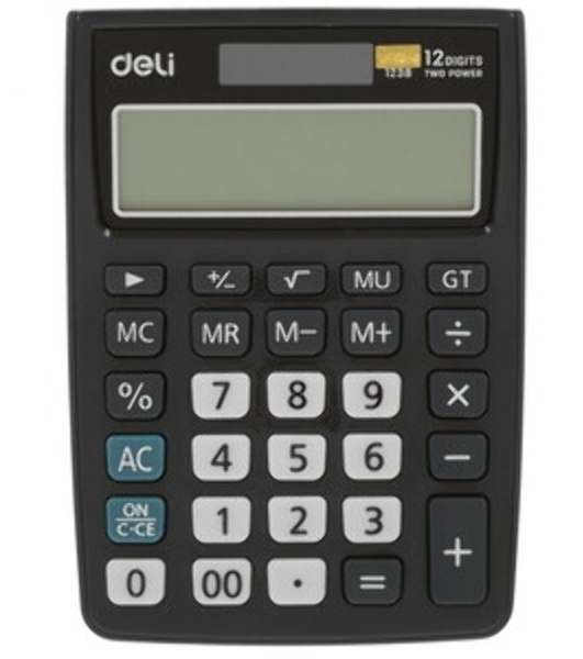 Калькулятор настольный Deli E1238 black черный 12-разр. 1003509