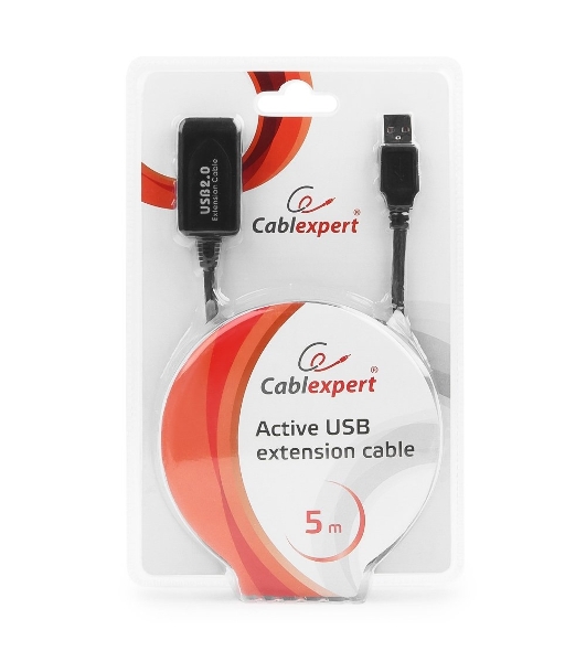 Кабель-удлинитель USB2.0 активный Gembird/Cablexpert UAE-01-5M, AM/AF, 5м
