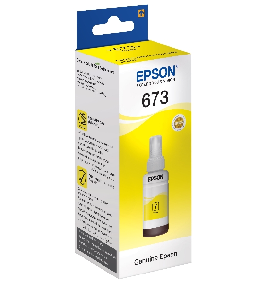 Чернила Epson 673 C13T673498 (аналог C13T67344A) желтый 70мл для Epson L800/L810/L850/L1800