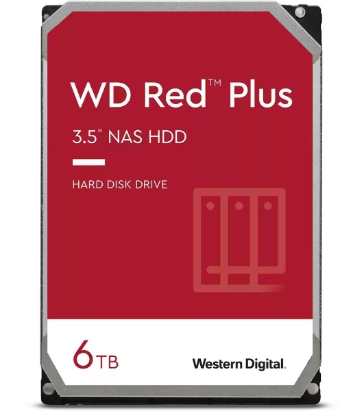 Жесткий диск HDD Western 6TB 5400RPM SATA-III 3.5' Digital Red Plus 128MB NAS Edition