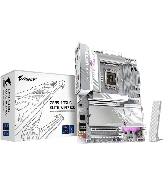 Материнская плата Gigabyte Z890M AORUS ELITE WIFI7 ICE, LGA 1851, Intel Z890, 4xDDR5, 4xSATA, 3xM.2, 1xPCIe 4.0 x4, 1xPCIe 5.0 x16, 1xDP, 1xUSB-C, 1x 2.5Gb LAN, 1xUSB-A 3.2 Gen 2, 4xUSB-A 3.2 Gen 1, 2x3.5 мм, TOSLINK, 7.1, 1xUSB4, mATX