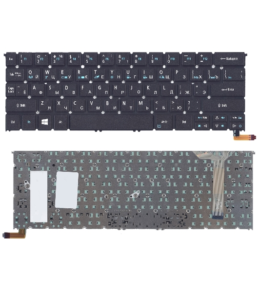 Клавиатура для ноутбука Acer Aspire R13 R7-371 R7-371T черная с подсветкой