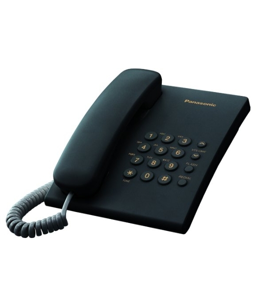 Телефон проводной Panasonic KX-TS2350RUB черный повтор номера, регул-ка громкости, кр.на стену