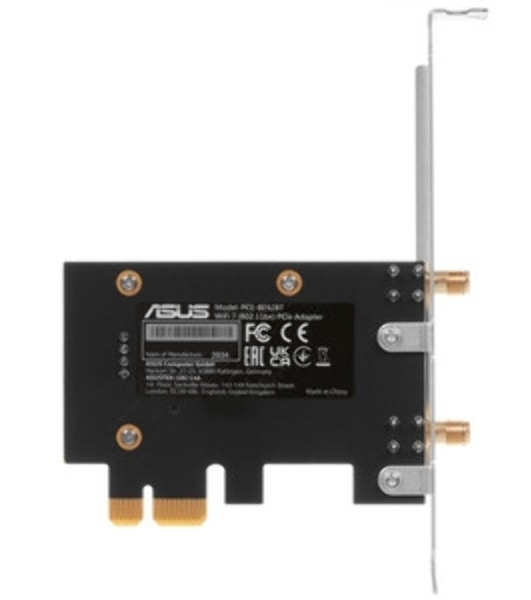 Сетевой адаптер Wi-Fi + Bluetooth Asus PCE-BE92BT BE9400 PCI Express (ант.внеш.несъем.) 2ант.