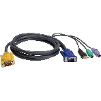 Шнур, мон., клав.+мышь USB, SPHD=)HD DB15+USB A-Тип+2x6MINI-DIN, Male-4xMale, 8+8 проводов, опрессованный, 1.8 метр., черный, (с поддерKой KVM PS/2) USB-PS/2 HYBRID CABLE. 1.8M, фото3