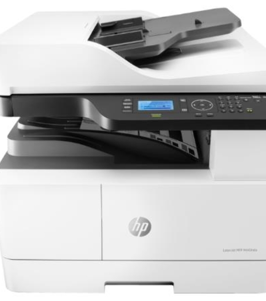 МФУ лазерное HP LaserJet MFP M443nda (8AF72A), A3, ч/б, печ. до 25 стр/мин. (А4) до 13 стр/мин. (А3), скан. до 21 стр/мин., 1200 x 1200 dpi (печать) 600x600dpi (скан.), USB, RJ-45
