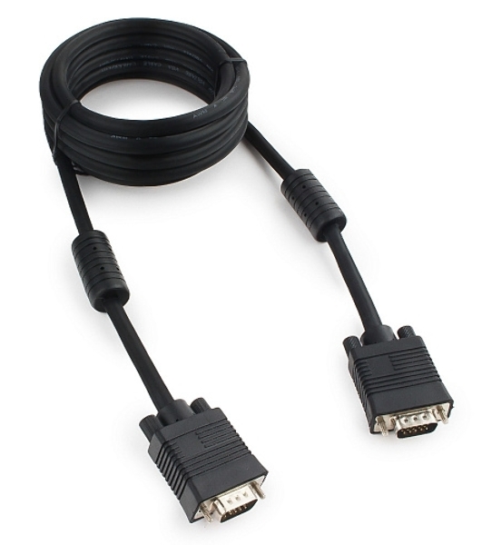 Кабель VGA Premium Cablexpert CC-PPVGA-10-B, 15M/15M, 3.0м, черный, тройной экран, феррит.кольца, пакет