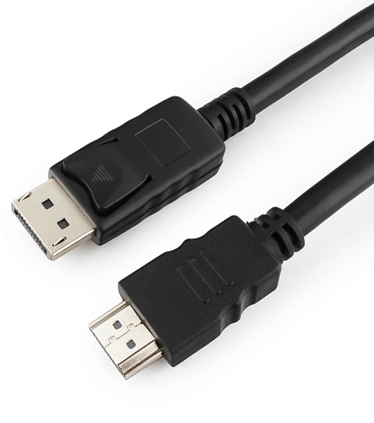 Кабель Cablexpert DisplayPort->HDMI, 5м, 20M/19M, черный, экран, пакет