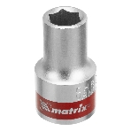 Головка торцевая Matrix 13110 10 мм, 6-гранная, CrV, под квадрат 1/2', хромированная, фото 1