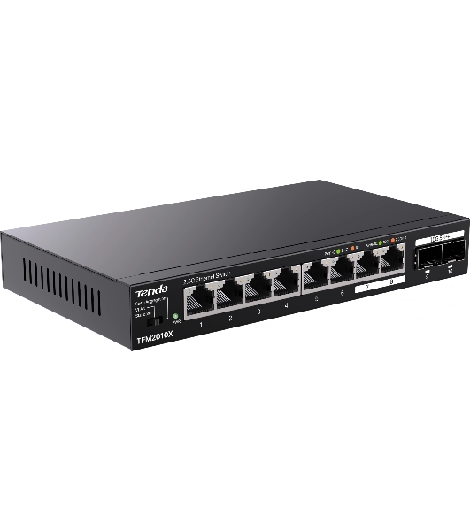 Коммутатор сетевой Tenda TEM2010X Настольное исполнение 8x10Base-T/100Base-TX/1000Base-T 2xSFP+ 12 Вт TEM2010X