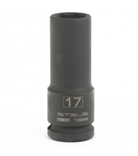 Головка ударная удлиненная шестигранная Stels 17 мм, 1/2', CrMo