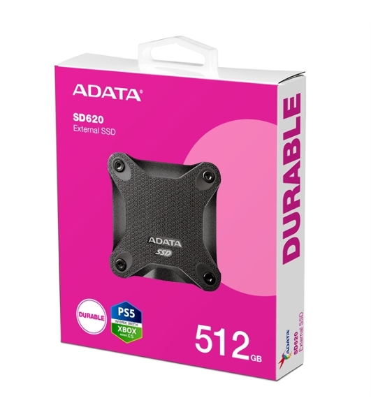 Внешний SSD ADATA SD620, 512Gb, USB 3.2 Gen 2 Type-A, R/W 520/460, черный